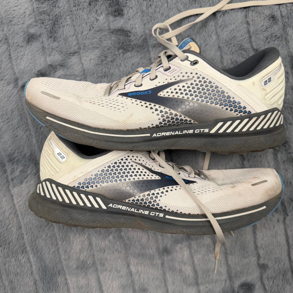Brooks Adrenaline GTS 22 Mens Running Shoes Cream Grey 1103661D023 Size 10.5